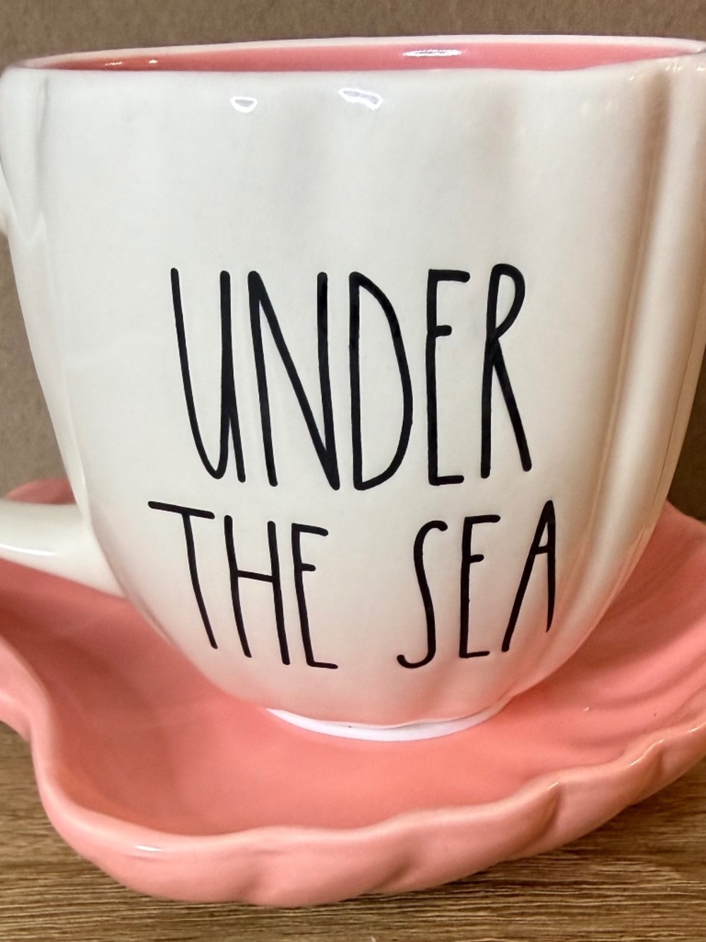 Rae Dunn Disney The Little Mermaid ARIEL UNDER THE SEA Tea Cup And Shell Saucer